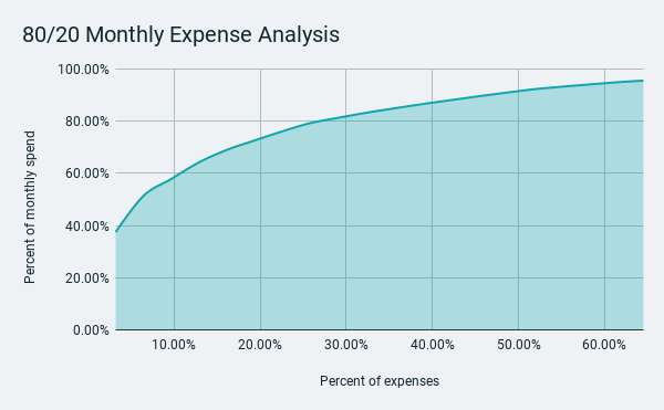 80/20 Monthly Expense Analysis chart
