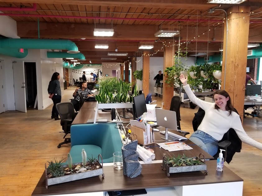 Shelby at the former BenchSci office in Toronto